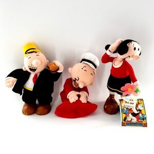 Vtg Stuffins CVS Popeye Plush Toy Figures Lot Of 3 Olive Oyl, Wimpy, Swee'Pea